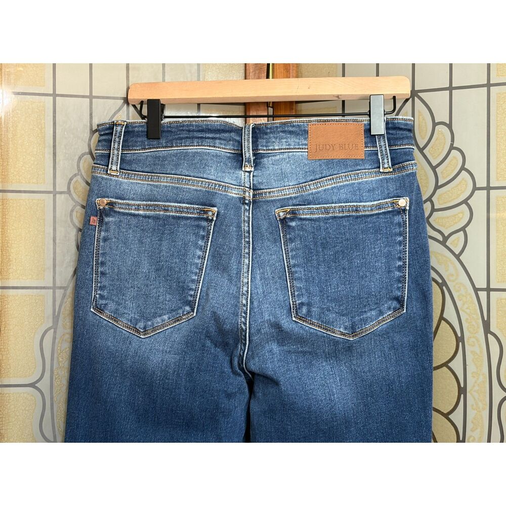 Judy Blue Straight Fit Leg Dark Wash Denim Jeans Style JB82561DK Size 11/30 - Picture 5 of 16